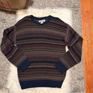 Multi-Color Striped Crewneck Sweater